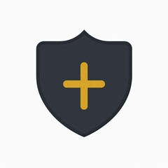 Obraz premium The symbolic insurance logo showcases a shield and a heart, symbolizing security, compassion, and trustworthiness in a modern design.