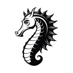 Seahorse Silhouette Vector Illustration