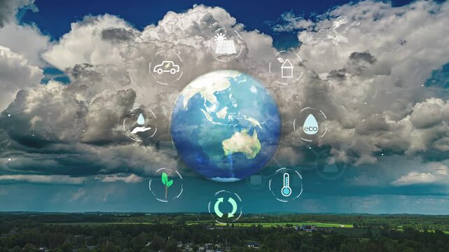 A planet where humanity lives in balance with the natural world - environmental conservation concept