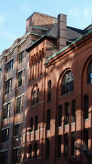 The New York city view with the skyscrapers and old buildings as background