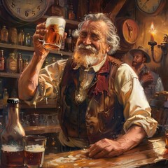 traditional beer in wooden background