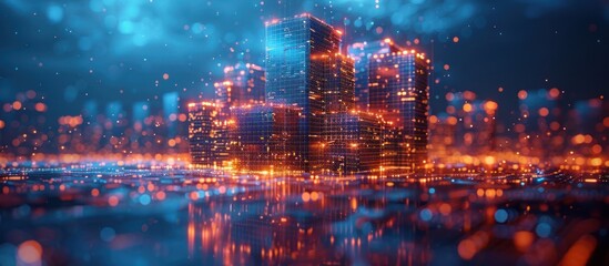 Fototapeta premium Digital Cityscape: A Futuristic View of Urban Development