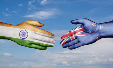New Zealand and India country handshaking