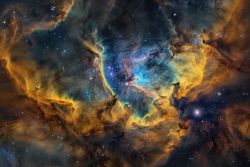 Obraz premium Сolorful nebula, with swirling clouds of gas