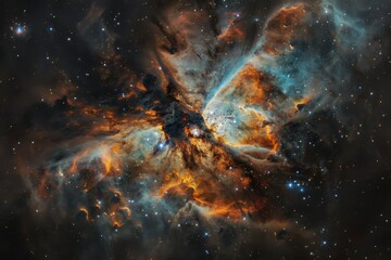 Fototapeta premium Сolorful nebula, with swirling clouds of gas