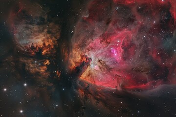 Сolorful nebula, with swirling clouds of gas