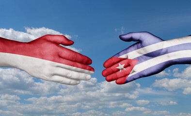 Cuba and Indonesia country handshaking