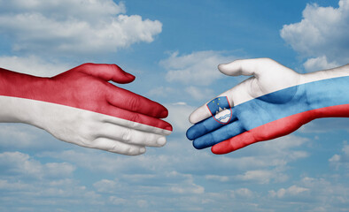 Slovenia and Indonesia country handshaking