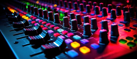 Obraz premium Close Up of a Sound Mixing Console
