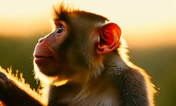 Adorable Monkey Antics: Wet and Playful in the Exotic Forest