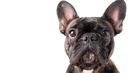 Fototapeta premium Friendly French Bulldog Portrait in Studio with White Background