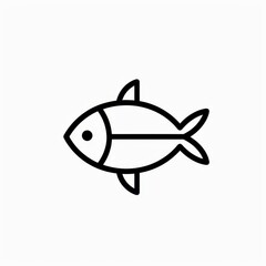 Obraz premium Simple fish outline on a white background, minimalist design, vector illustration