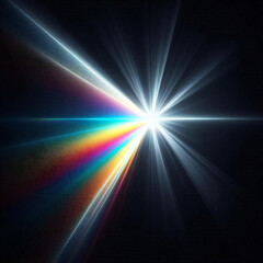 Abstract background with rays, flare light effect