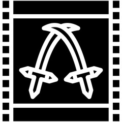 Action Film vector icon illustration of Filmmaking iconset.
