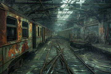 Naklejka premium abandoned apostapocalyptic ruins