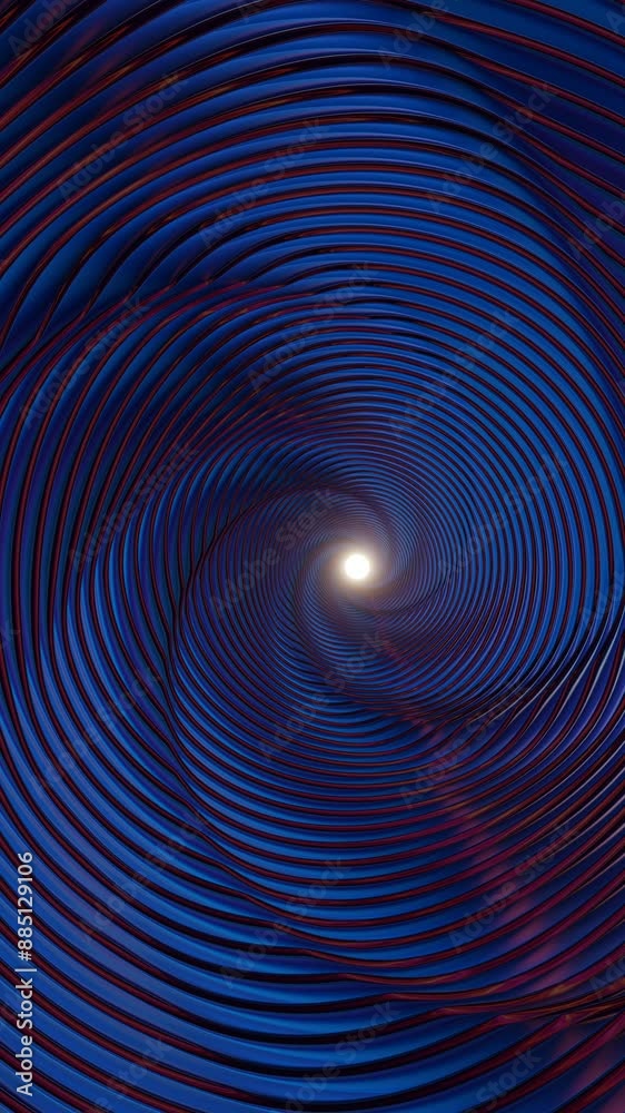 Poster Abstract Spiral Tunnel with Neon Lights and Dynamic Curves

