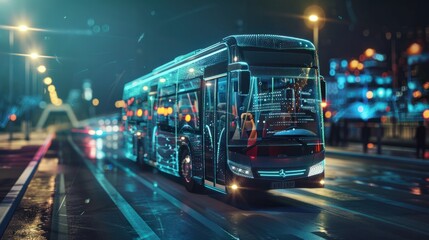 Obraz premium Global business internet network connection iot internet of things business intelligence concept bus