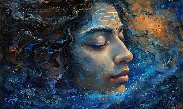 hindu god shiva painting