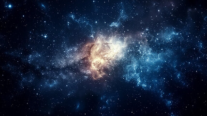 Fototapeta premium The cosmic nebula shimmered in the depths of space, a breathtaking display of celestial beauty