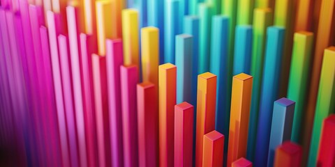 Colorful Bar charts. Finance, business, stock market, statistics. Generative Ai