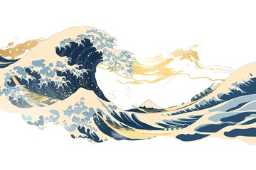 wave vector illustration Japanese motif. japan background. hand drawn illustration of japan
