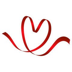 Fototapeta premium Heart shape ribbon banners for party, birthday celebration, valentine day isolated on transparent background.