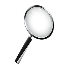Search icon vector. Magnifying glass with Transparent Background. Magnifier, big tool instrument. Magnifier loupe search. Business Analysis symbol isolated on transparent background.