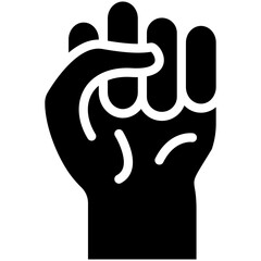 Raised Fist vector icon illustration of Protesting and Civil Disobedience iconset.