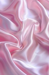 Obraz premium Closeup of rippled light red silk fabric lines. 3d render