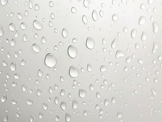 Drops of water on a color background. Gray. Shallow DOF.