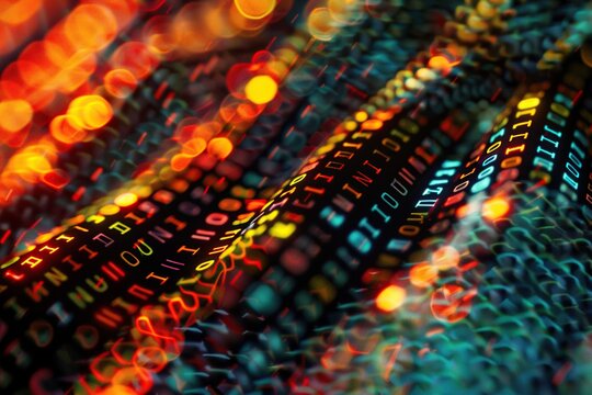 Data Encryption, coding, computer programming. Abstract background. Generative Ai