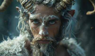 portrait of satyr creature from greek mythology
