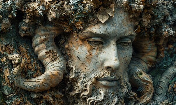 portrait of satyr creature from greek mythology