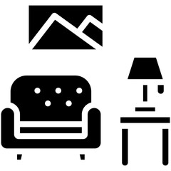 Living Room vector icon illustration of Home Improvements iconset.