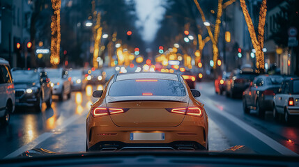 Car equipped with IoT technology, delivering real-time traffic updates, vehicle diagnostics, and seamless connectivity with smart home devices.