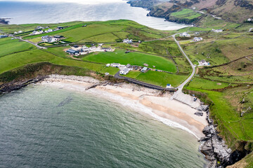 Aerial View of Muckros Head beach in Donegal, Ireland