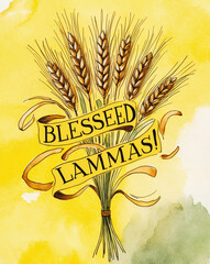 A bunch of wheat in honor of the celebration of the Christian Holiday Loaf Mass Day Lammas