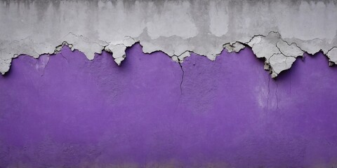 An aged cement wall displaying a textured abstract background in shades of purple