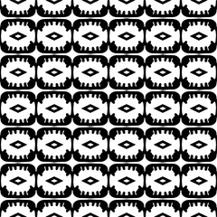 Fototapeta premium Abstract black figures on a whire background. Seamless texture for fashion, textile design, on wall paper, wrapping paper, fabrics and home decor. Simple repeat pattern.