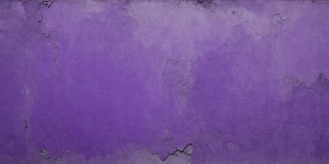 An aged cement wall displaying a textured abstract background in shades of purple