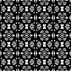 Abstract black figures on a whire background. Seamless texture for fashion, textile design,  on wall paper, wrapping paper, fabrics and home decor. Simple repeat pattern.