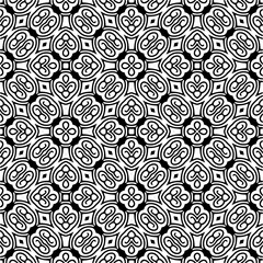 Abstract black figures on a whire background. Seamless texture for fashion, textile design,  on wall paper, wrapping paper, fabrics and home decor. Simple repeat pattern.