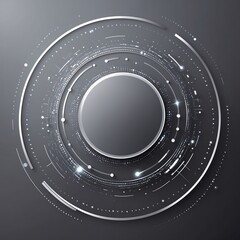 Abstract Grey Tech Background with Circular Elements