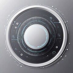 Abstract Grey Tech Background with Circular Elements