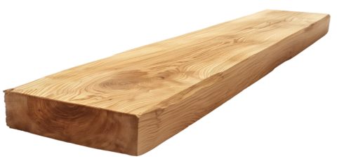 old wooden board, long natural solid oak wood log cut out