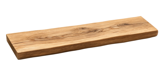 wooden board, long natural solid oak wood log cut out