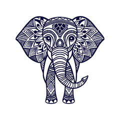 Obraz premium Elephant mandala Clip art isolated vector illustration on a white background