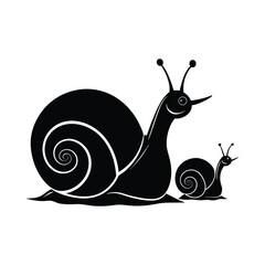 Snail Silhouette Vector Illustration