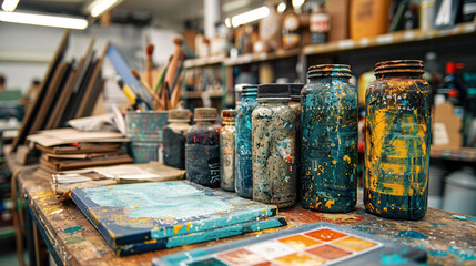 A colorful display of Asian art papers fills a shop like overflowing library shelves