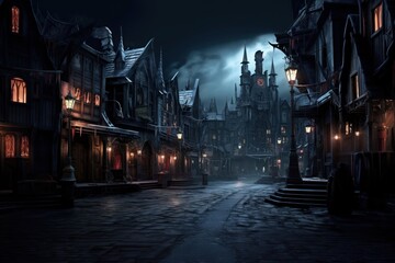 Cursed commercial area magic world outdoors street.